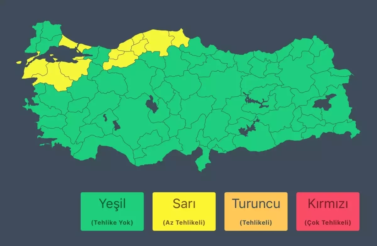 12 İldde Sağanak Yağış Uyarısı